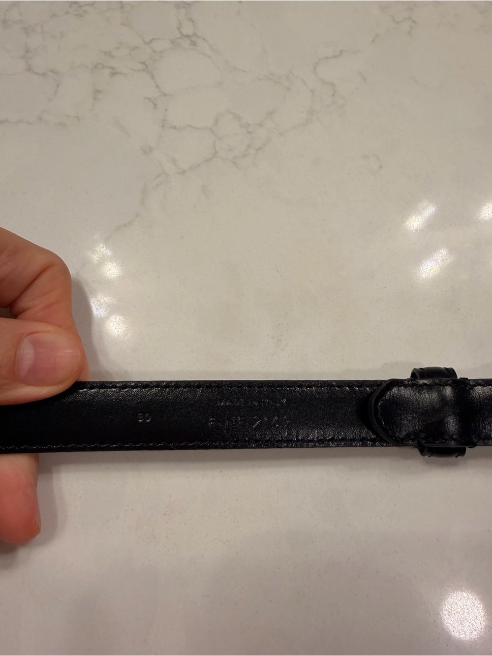 Celine Black Leather Belt with Gold Triomphe Buckle - Picture 4 of 5